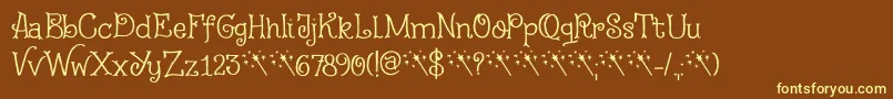 Fairy Godmother DEMO Font – Yellow Fonts on Brown Background