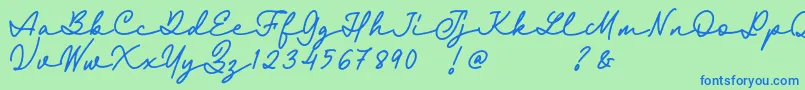 Fairyland Demo Font Font – Blue Fonts on Green Background