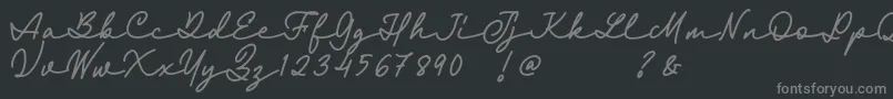 Fairyland Demo Font-fontti – harmaat kirjasimet mustalla taustalla