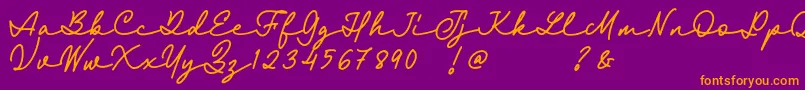 Fairyland Demo Font-fontti – oranssit fontit violetilla taustalla