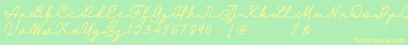 Fairyland Demo Font Font – Yellow Fonts on Green Background