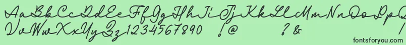 Czcionka Fairyland Demo Font – czarne czcionki na zielonym tle