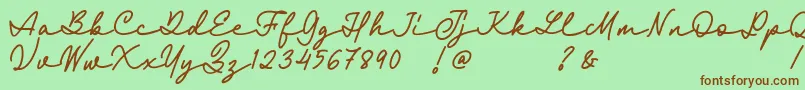 fuente Fairyland Demo Font – Fuentes Marrones Sobre Fondo Verde