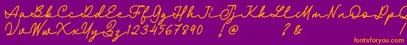 Fairyland Demo Font Font – Orange Fonts on Purple Background