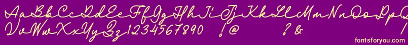 Fairyland Demo Font-Schriftart – Gelbe Schriften auf violettem Hintergrund