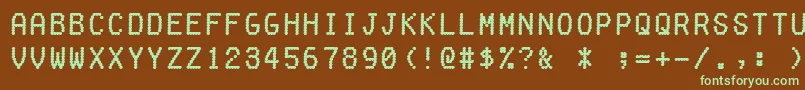 Czcionka fake receipt – zielone czcionki na brązowym tle