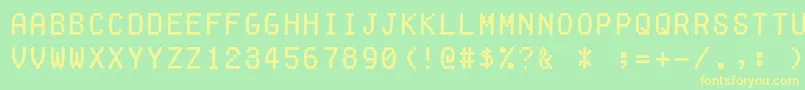 fake receipt Font – Yellow Fonts on Green Background
