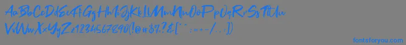 Fake Serif Font – Blue Fonts on Gray Background