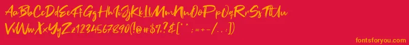 Police Fake Serif – polices orange sur fond rouge