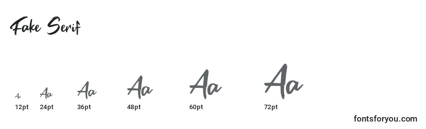 Tamaños de fuente Fake Serif