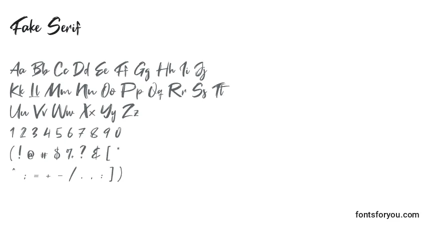 Fuente Fake Serif (126326) - alfabeto, números, caracteres especiales