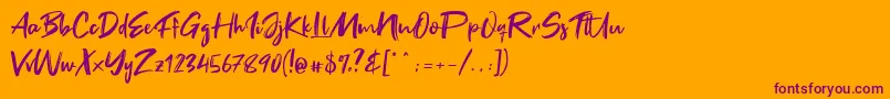 フォントFake Serif – オレンジの背景に紫のフォント