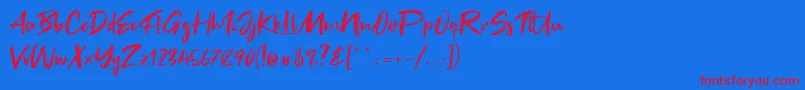 Fonte Fake Serif – fontes vermelhas em um fundo azul