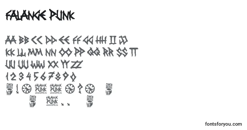 Falange Punk font – alphabet, numbers, special characters