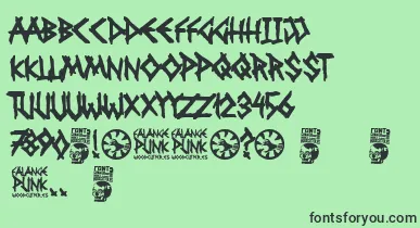 Falange Punk font – Black Fonts On Green Background