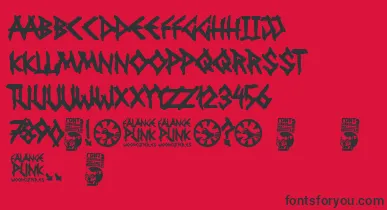 Falange Punk font – Black Fonts On Red Background