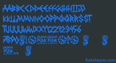Falange Punk font – Blue Fonts On Black Background