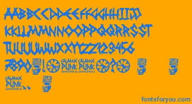 Falange Punk font – Blue Fonts On Orange Background