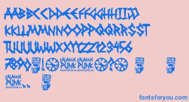 Falange Punk font – Blue Fonts On Pink Background