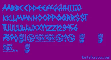 Falange Punk font – Blue Fonts On Purple Background