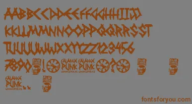 Falange Punk font – Brown Fonts On Gray Background
