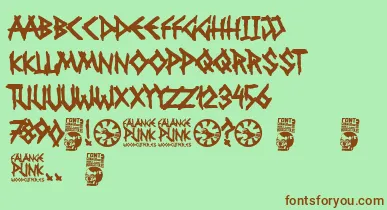 Falange Punk font – Brown Fonts On Green Background