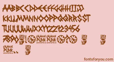 Falange Punk font – Brown Fonts On Pink Background