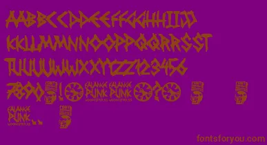 Falange Punk font – Brown Fonts On Purple Background