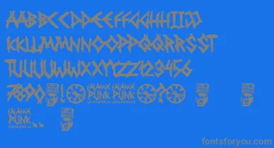 Falange Punk font – Gray Fonts On Blue Background