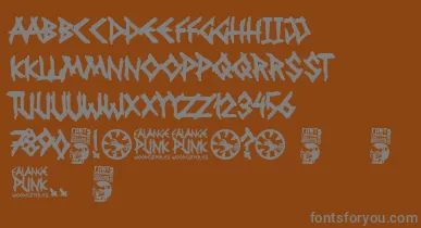 Falange Punk font – Gray Fonts On Brown Background