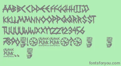 Falange Punk font – Gray Fonts On Green Background
