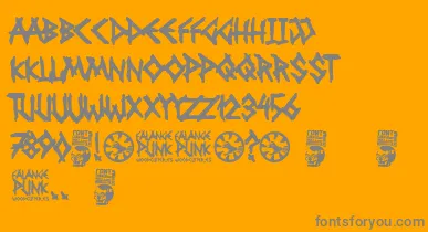 Falange Punk font – Gray Fonts On Orange Background