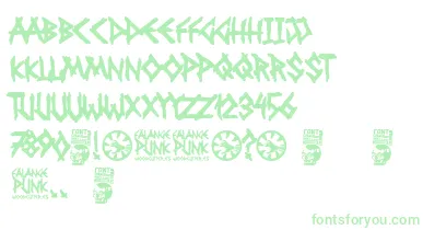 Falange Punk font – Green Fonts On White Background