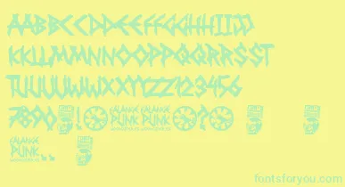 Falange Punk font – Green Fonts On Yellow Background