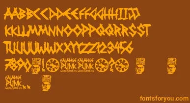 Falange Punk font – Orange Fonts On Brown Background