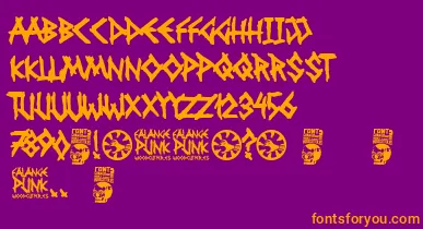 Falange Punk font – Orange Fonts On Purple Background