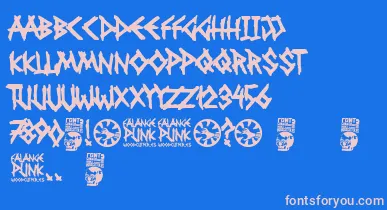 Falange Punk font – Pink Fonts On Blue Background