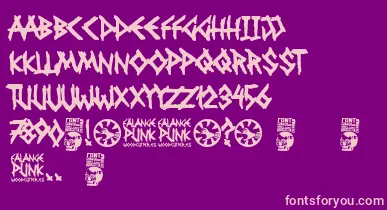 Falange Punk font – Pink Fonts On Purple Background