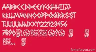 Falange Punk font – Pink Fonts On Red Background
