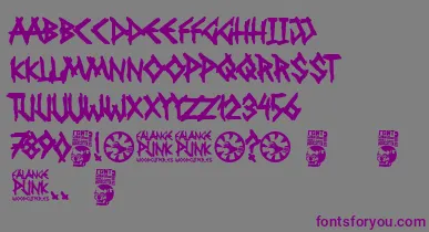 Falange Punk font – Purple Fonts On Gray Background