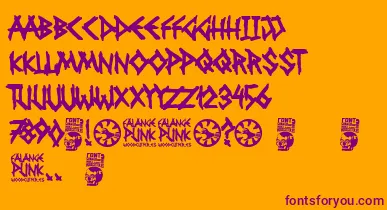 Falange Punk font – Purple Fonts On Orange Background