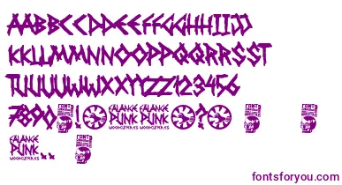 Falange Punk font – Purple Fonts On White Background