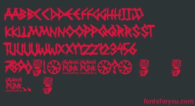 Falange Punk font – Red Fonts On Black Background