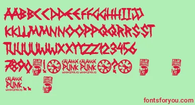 Falange Punk font – Red Fonts On Green Background
