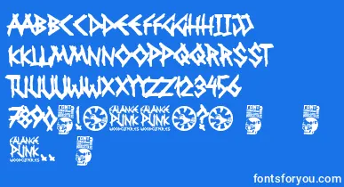 Falange Punk font – White Fonts On Blue Background