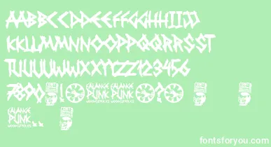 Falange Punk font – White Fonts On Green Background