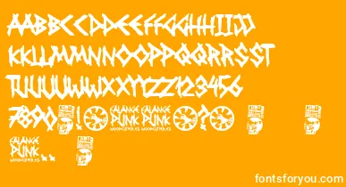 Falange Punk font – White Fonts On Orange Background
