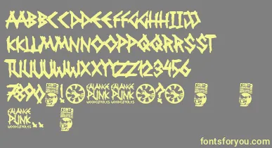 Falange Punk font – Yellow Fonts On Gray Background