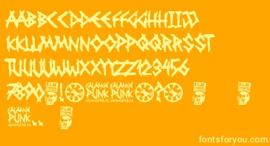 Falange Punk font – Yellow Fonts On an Orange Background