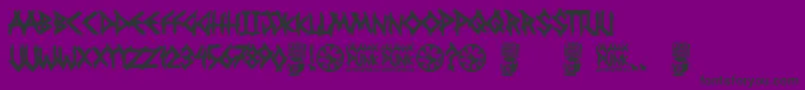 Falange Punk-fontti – mustat fontit violetilla taustalla